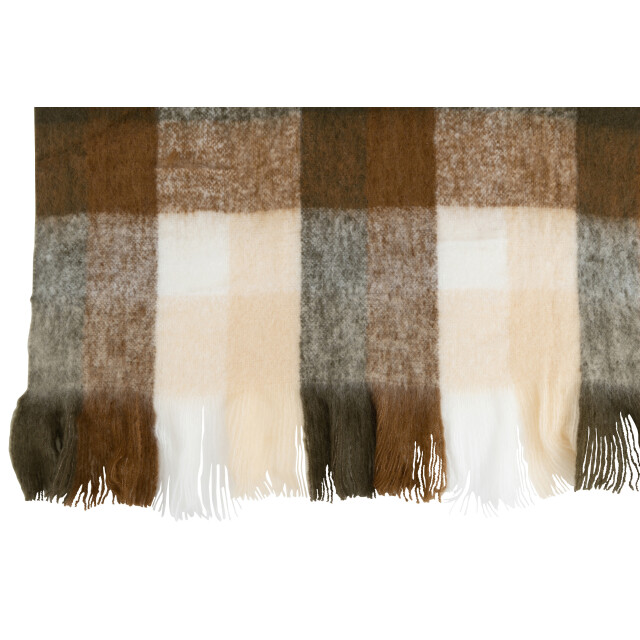 J-Line plaid geruit polyester bruin/beige 180x130x2cm 3065847 large