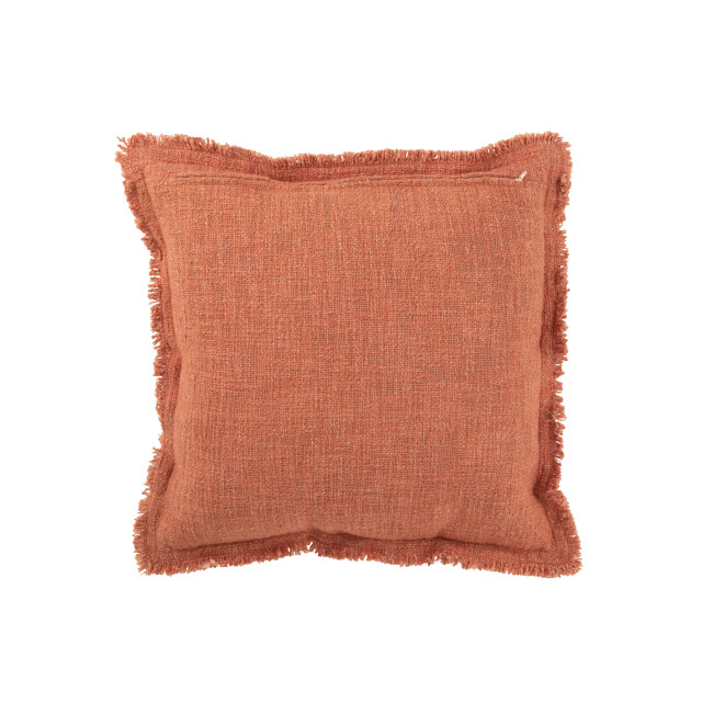 J-Line kussen franjes katoen terracotta 50x50x10cm 3001374 large