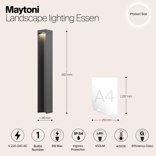 Maytoni Outdoor landschapsverlichting essen - Ø8,5 3004449 large