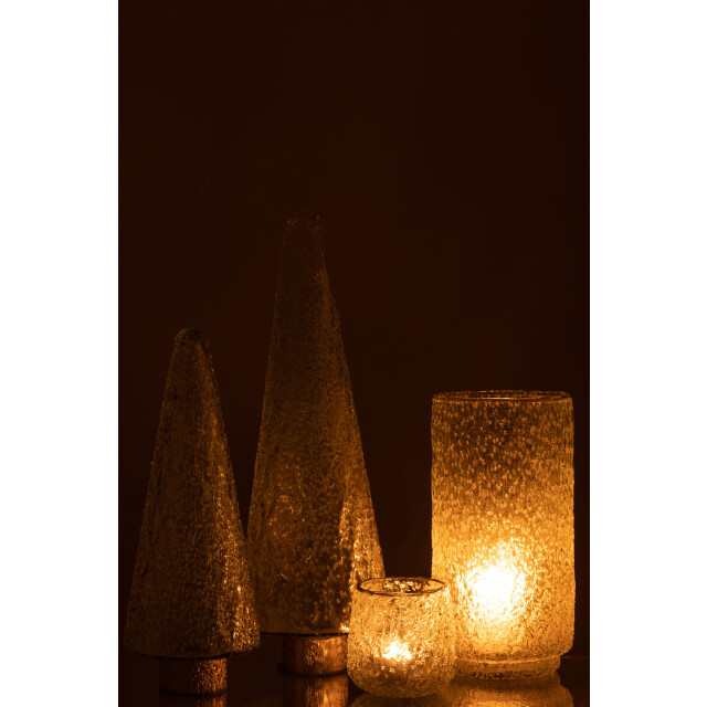 J-Line kerstboom goud voet glas large 14x14x39cm 3008523 large