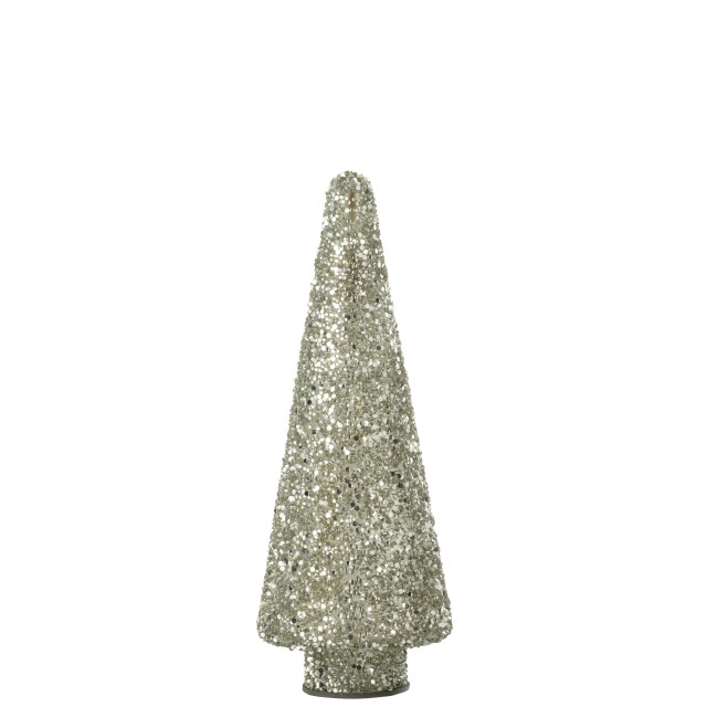 J-Line kerstboom glitter glas zilver small 12x12x32cm 3008518 large