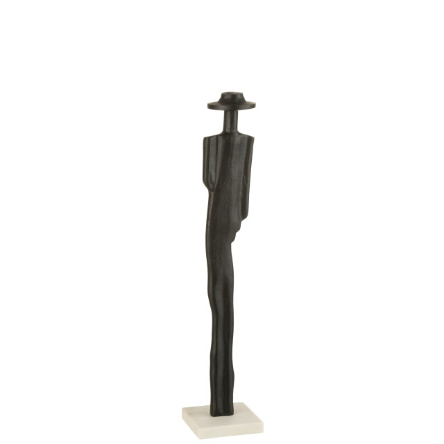 J-Line figuur persoon aluminium/marmer /wit small 10.5x10.5x52cm 3007759 large