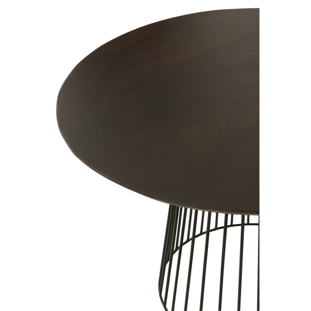 J-Line tafel rond mangohout metaal zwart 120x120x76cm 3001151 large
