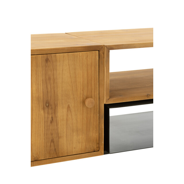 J-Line tv meubel tina hout/ijzer /naturel 160x40x50cm 3013868 large