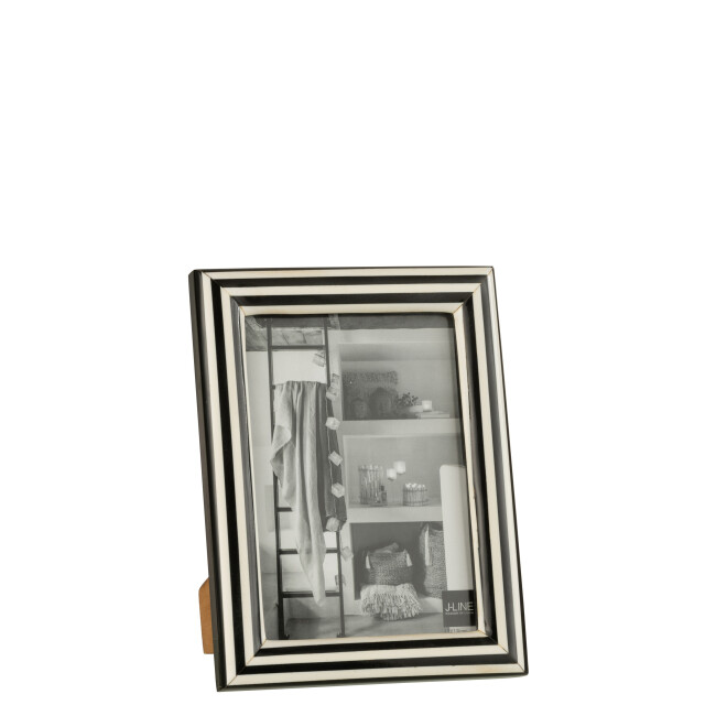 J-Line fotokader rechthoek lijnen resine /wit large 13x16x22cm 3007732 large