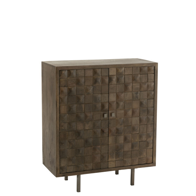 J-Line kast pino metaal/mangohout /grijs 89x42x104cm 3001778 large