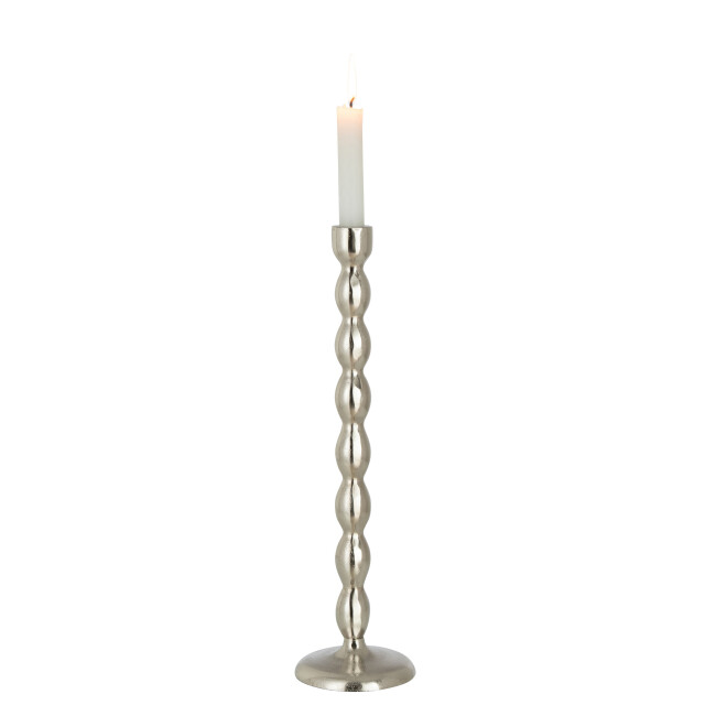 J-Line kandelaar bollen mat aluminium zilver large 10.5x10.5x40cm 3066013 large