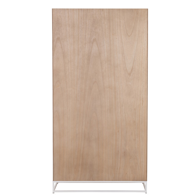 J-Line kast hoog 2 deuren zigzag hout/metaal naturel/ 95x42x186cm 3000760 large