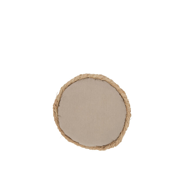 J-Line kussen rond 1 zijkant riet/textiel 36x36x26cm 3065984 large