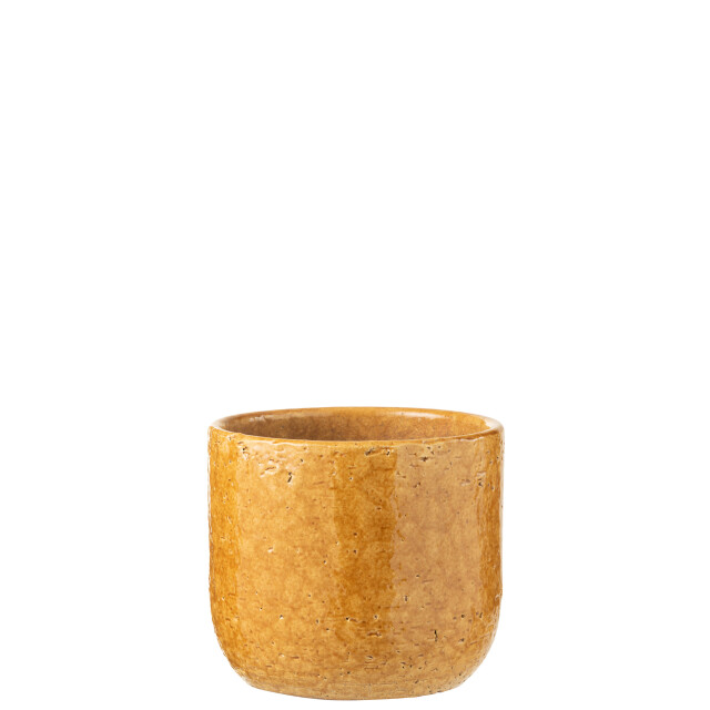 J-Line bloempot leo keramiek oker large 20x20x17cm 3008316 large