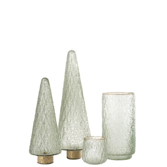 J-Line kerstboom goud voet glas large 14x14x39cm 3008523 large