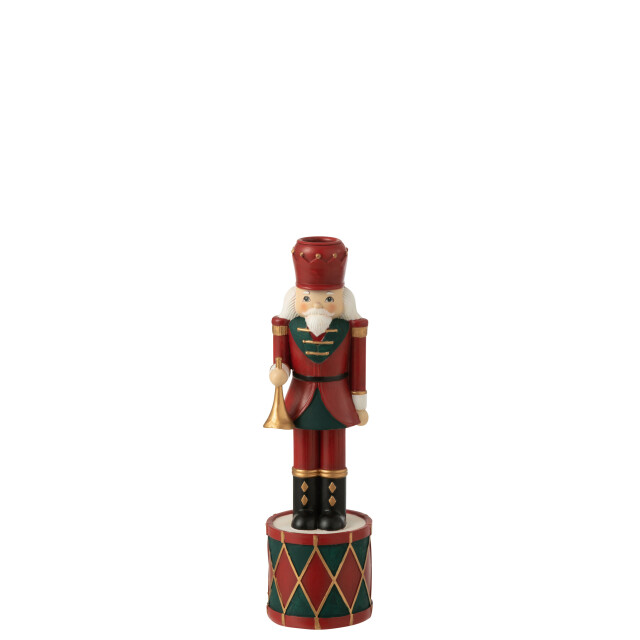 J-Line kaarshouder notenkraker resine rood/groen small 7.5x7.5x25.5cm 3065903 large