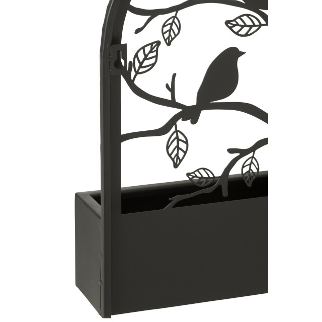 J-Line wanddeco/bloempot vogels metaal 31x8.5x41cm 3007793 large