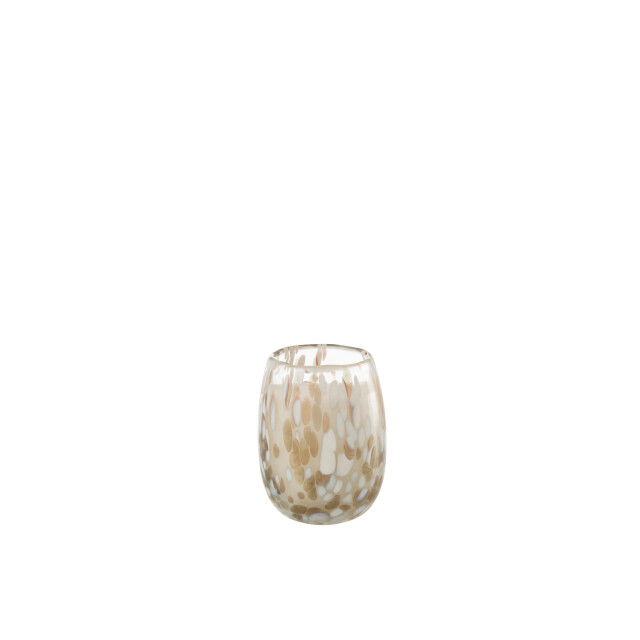 J-Line geurkaars mia wit/mix glas small 10x10x13.75cm 3015270 large