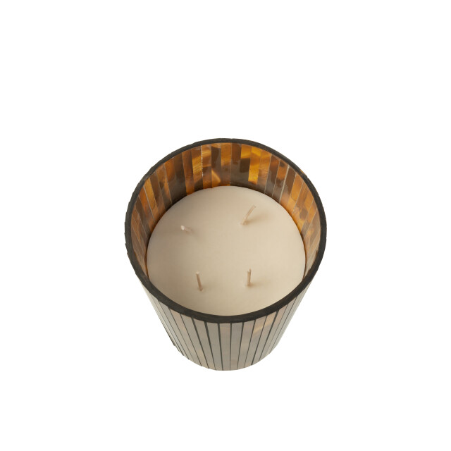J-Line geurkaars noa zesty sunburst oker large-60h 15.5x15.5x18.5cm 3015230 large
