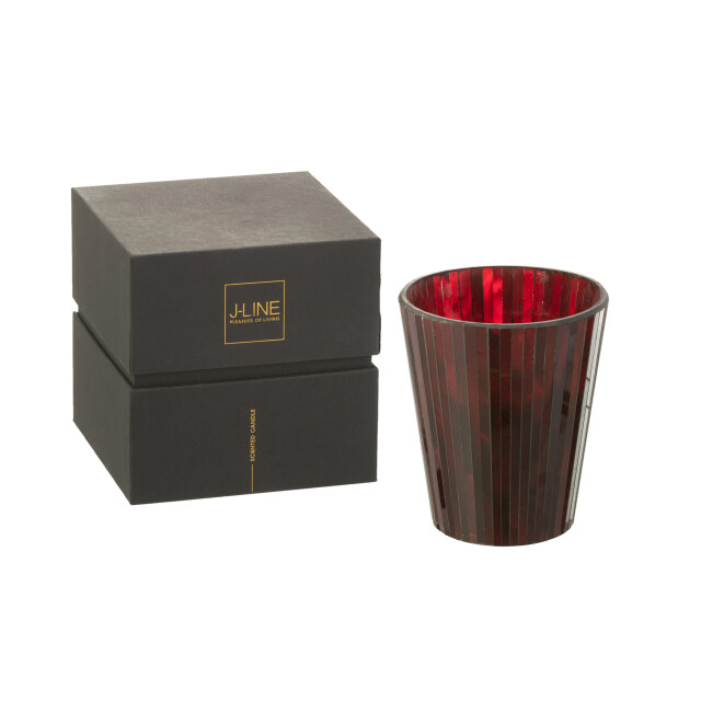J-Line geurkaars noa ruby red large-60h 15.5x15.5x18.5cm 3015223 large
