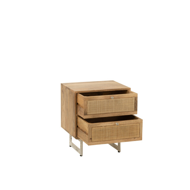 J-Line nachtkast rattan mangohout 50x40x55cm 3013831 large