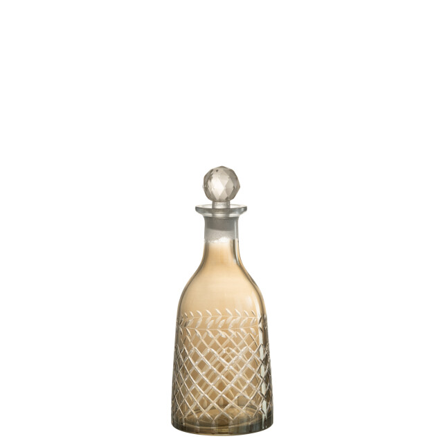 J-Line karaf geruit tak glas rook 10.5x10.5x28cm 3001591 large