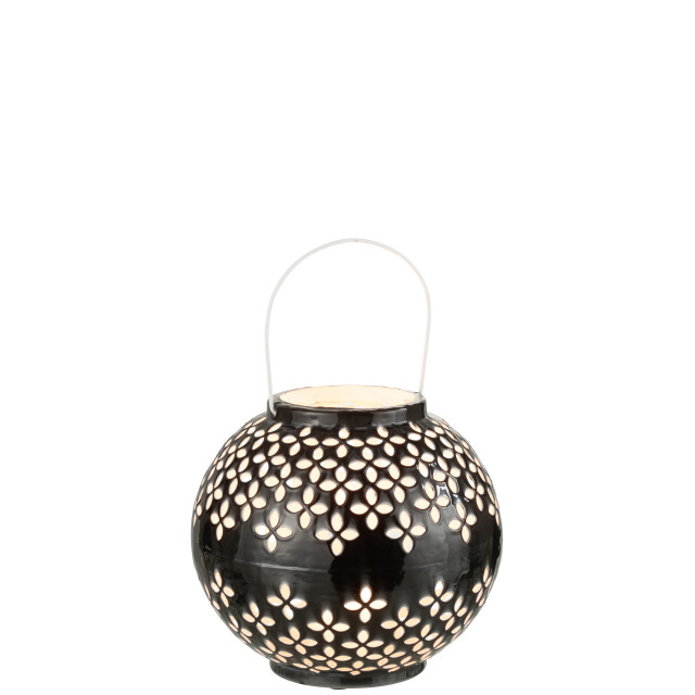 J-Line lantaarn bol geperforeerd ijzer 20x20x19cm 3001057 large