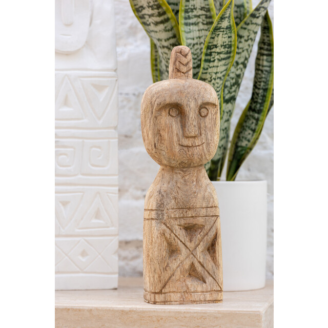 J-Line set van 2 afrikaans gerkefd figuur hout 11.58x7.5x40.5cm 3007939 large