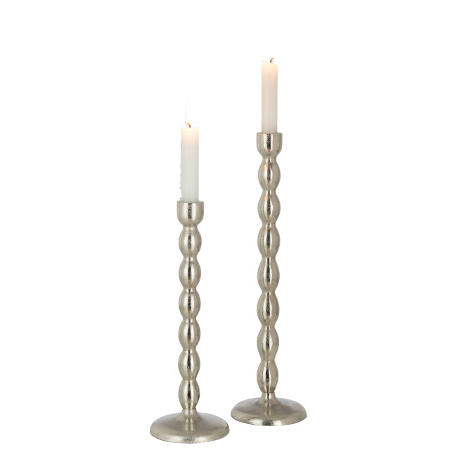 J-Line kandelaar bollen mat aluminium zilver large 10.5x10.5x40cm 3066013 large