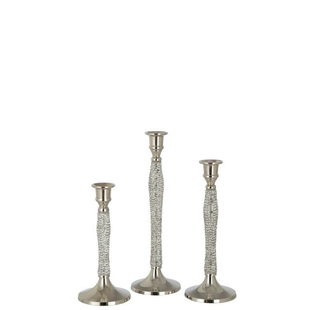J-Line kandelaar diamant aluminium zilver large 10x10x31.5cm 3000988 large