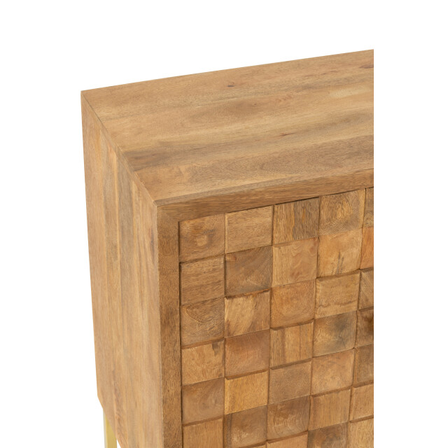 J-Line kast nino op staander metaal/mangohout /goud 76x40x122cm 3001775 large