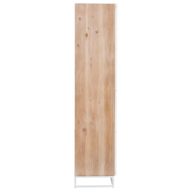 J-Line kast hoog 2 deuren zigzag hout/metaal naturel/ 95x42x186cm 3000760 large