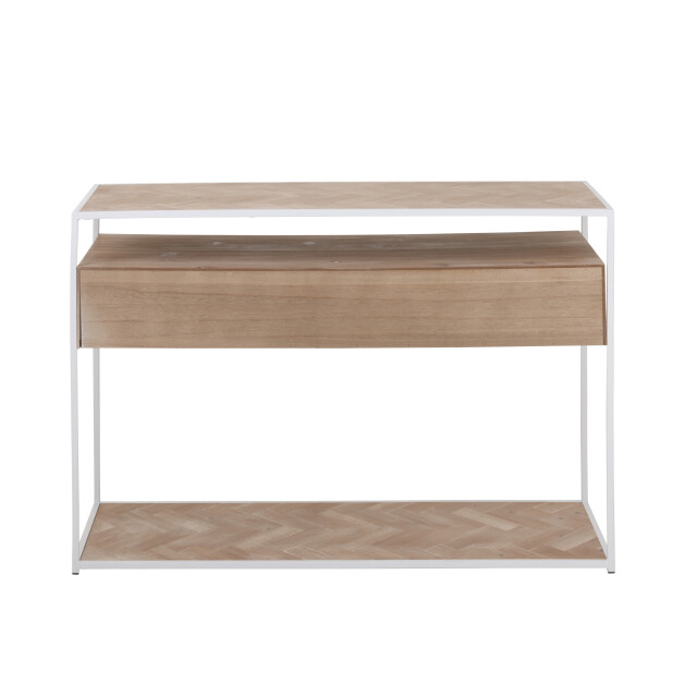 J-Line console zigzag 2 lades hout/metaal naturel/ 120x40x80cm 3000752 large