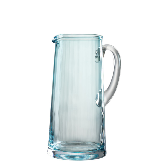 J-Line karaf lijnen glas blauw 12.5x12.5x25.3cm 3006760 large