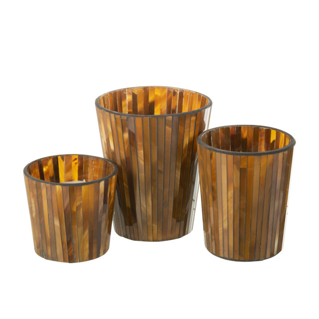 J-Line geurkaars noa zesty sunburst oker large-60h 15.5x15.5x18.5cm 3015230 large