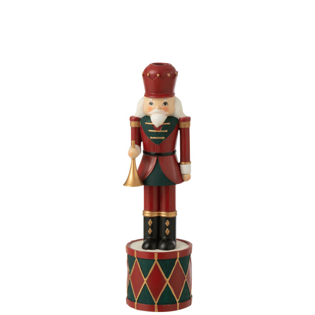 J-Line kaarshouder notenkraker resine rood/groen large 9x9.5x32.5cm 3001564 large