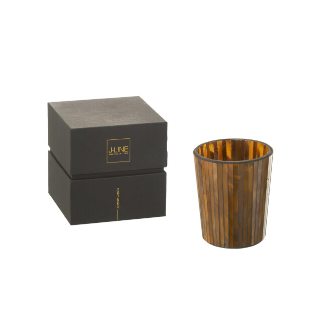 J-Line geurkaars noa zesty sunburst oker medium-55h 12.5x12.5x15.5cm 3015228 large