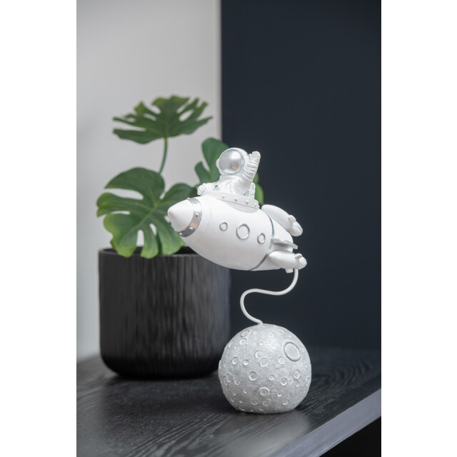J-Line rocket astronaut poly /zilver 15x7x22.5cm 3008026 large