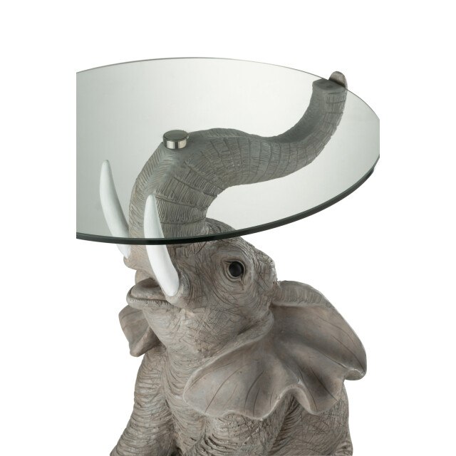 J-Line tafel olifant poly/glas 49x48x63cm 3001288 large