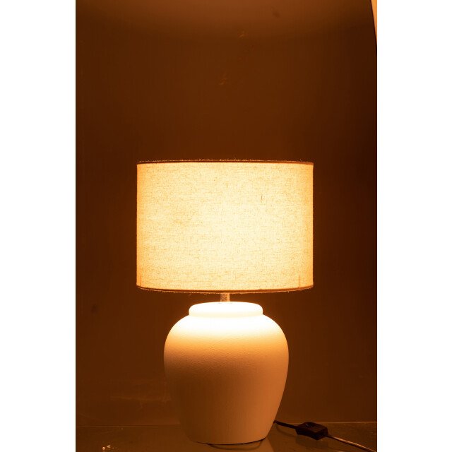 J-Line lamp meli + kap keramiek linnen small 28x28x48cm 3001208 large