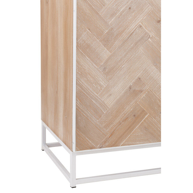 J-Line kast hoog 2 deuren zigzag hout/metaal naturel/ 95x42x186cm 3000760 large