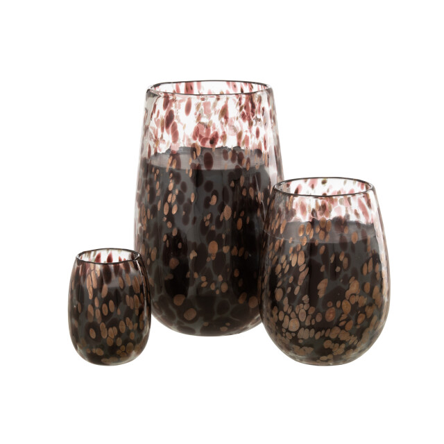 J-Line geurkaars mia zwart/mix glas large 20x20x32.5cm 3065885 large