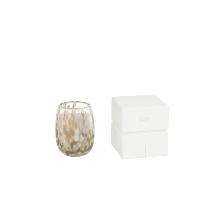 J-Line geurkaars mia wit/mix glas small 10x10x13.75cm 3015270 large
