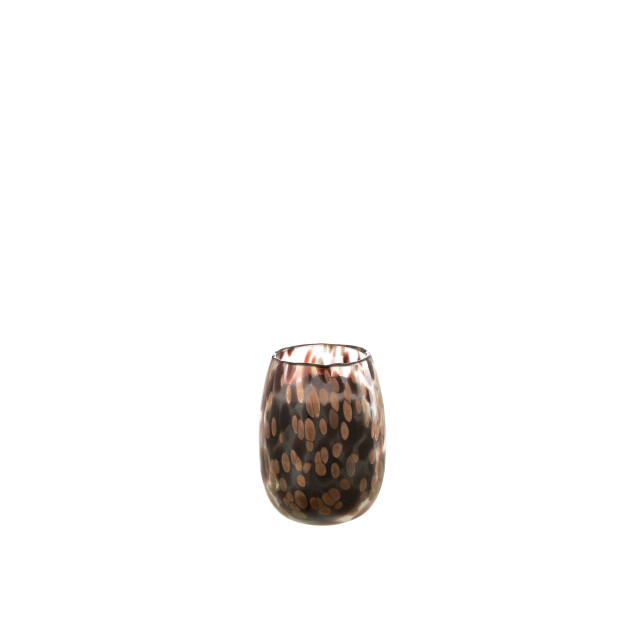 J-Line geurkaars mia zwart/mix glas small 10x10x13.75cm 3015278 large