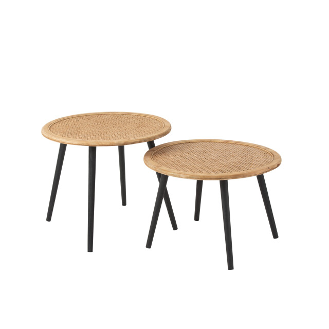 J-Line set van twee bijzettafel bamboo naturel 67x67x56.5cm 3000930 large