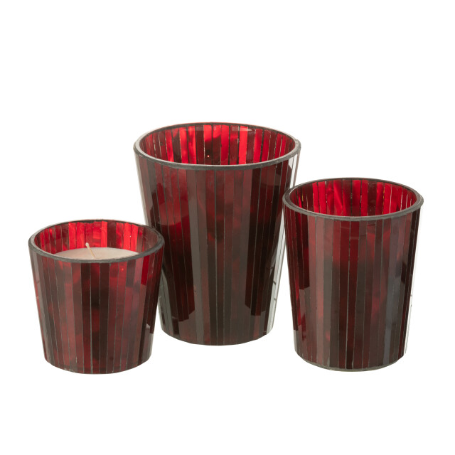 J-Line geurkaars noa ruby red large-60h 15.5x15.5x18.5cm 3015223 large