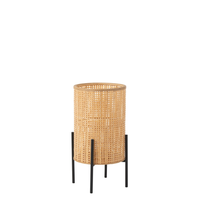 J-Line lantaarn op voet bamboo large 35.5x35.5x63cm 3007525 large