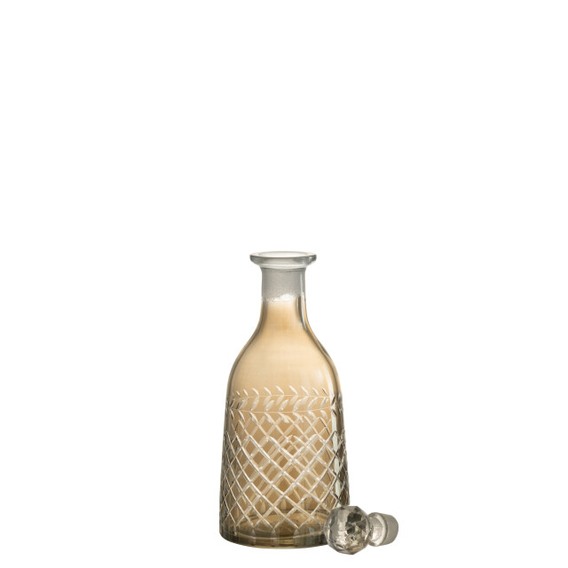 J-Line karaf geruit tak glas rook 10.5x10.5x28cm 3001591 large
