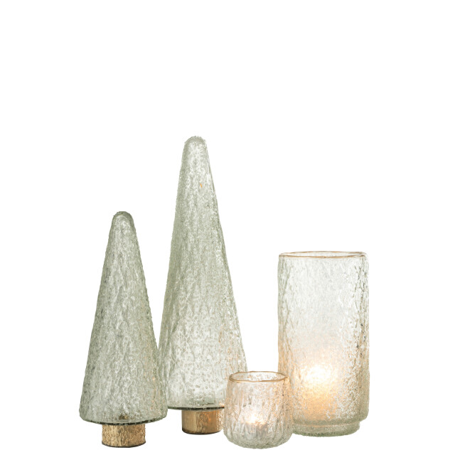 J-Line kerstboom goud voet glas large 14x14x39cm 3008523 large