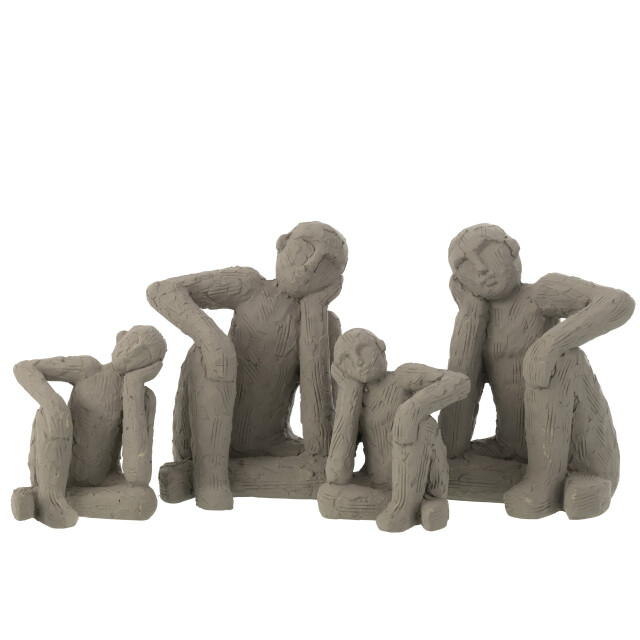 J-Line set van 2 boekensteun zittend cement large 19x25x15cm 3007456 large