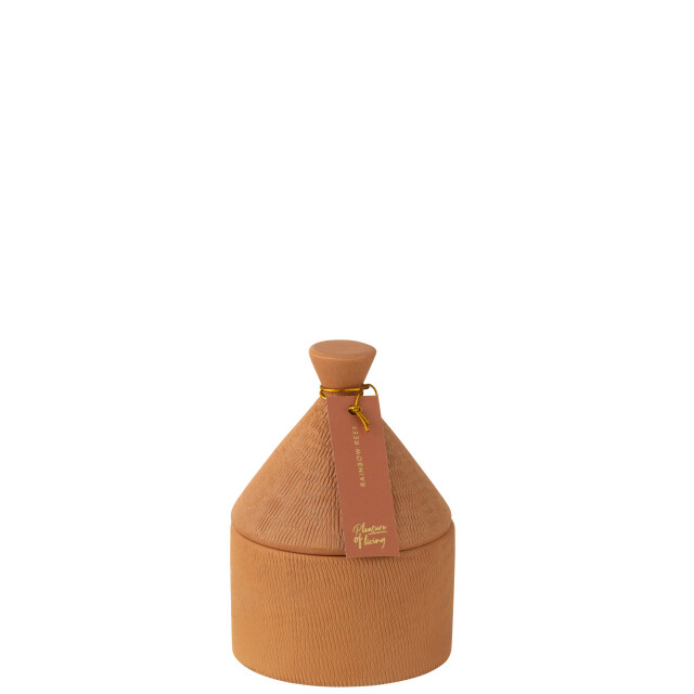 J-Line kaars keramiek pot mimosa & rose was terra-40u 12x12x17.5cm 3015048 large