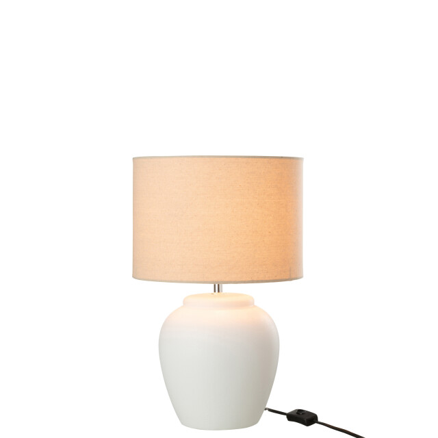 J-Line lamp meli + kap keramiek linnen small 28x28x48cm 3001208 large
