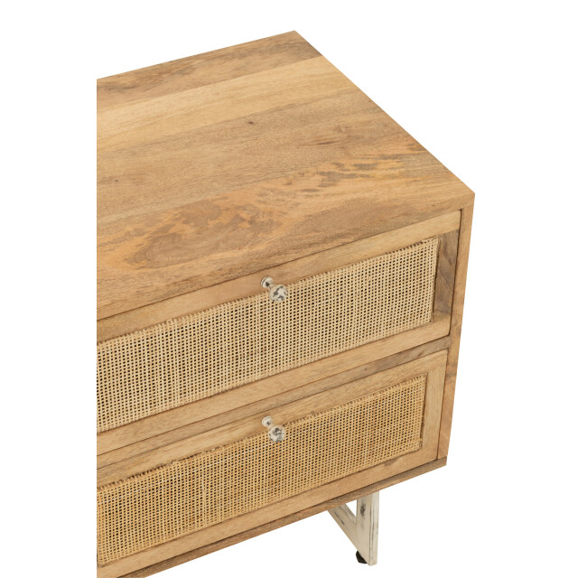 J-Line nachtkast rattan mangohout 50x40x55cm 3013831 large