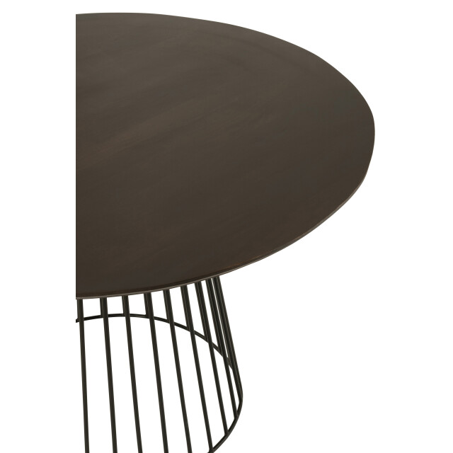 J-Line tafel rond mangohout metaal zwart 120x120x76cm 3001151 large